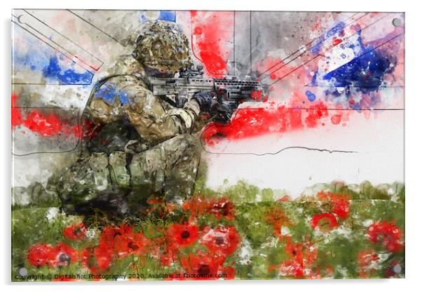 Lest We Forget - British Army Rifleman Acrylic by Digitalshot Photography