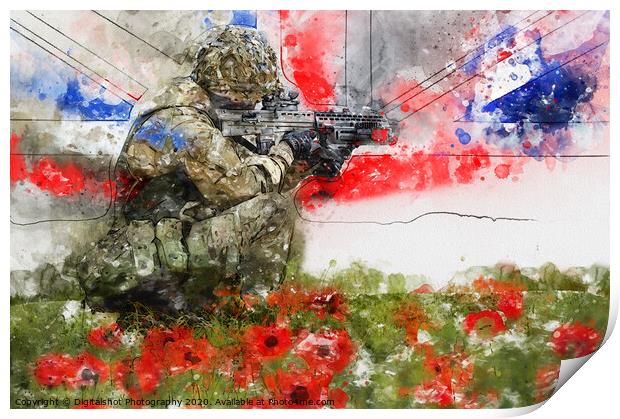Lest We Forget - British Army Rifleman Print by Digitalshot Photography