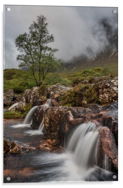Waterfall in moody Glencoe Acrylic by Miles Gray