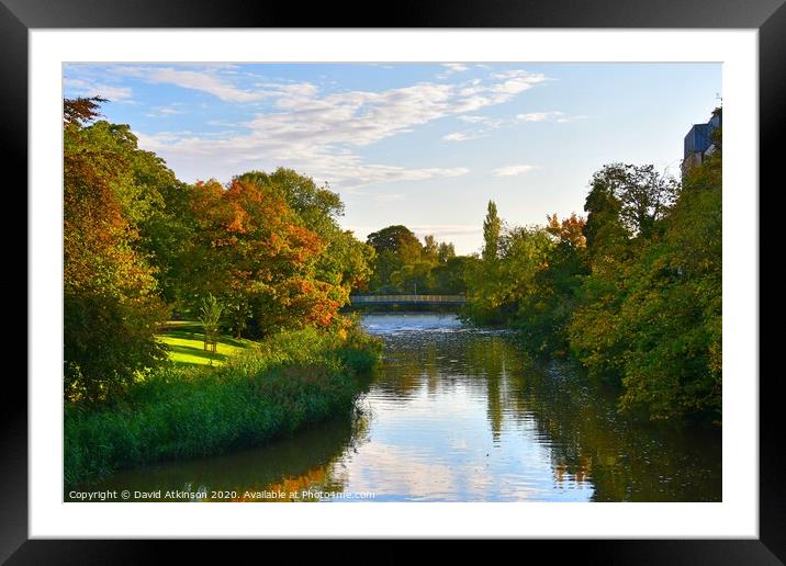 Autumn Riverside Framed Mounted Print by David Atkinson
