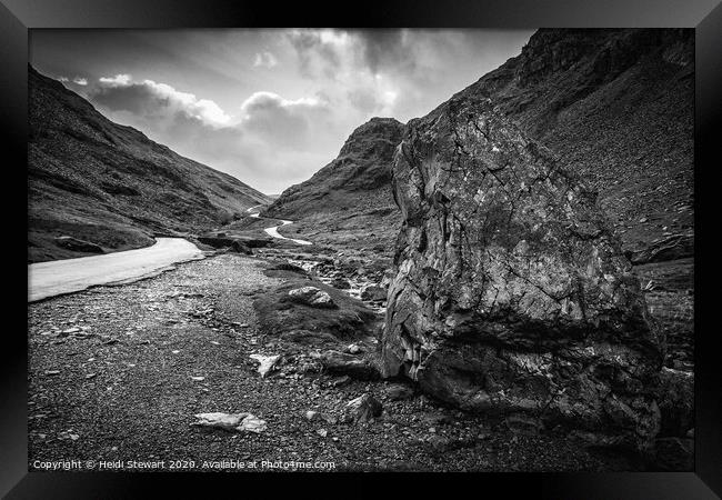 Looking Up the Honister Pass Framed Print by Heidi Stewart