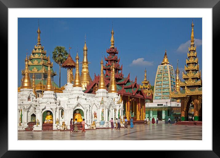 Shwedagon Zedi Daw Pagoda at Yangon / Rangoon, Myanmar Framed Mounted Print by Arterra 
