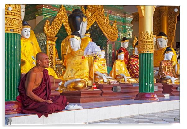 Shwedagon Zedi Daw Pagoda at Yangon / Rangoon, Burma Acrylic by Arterra 