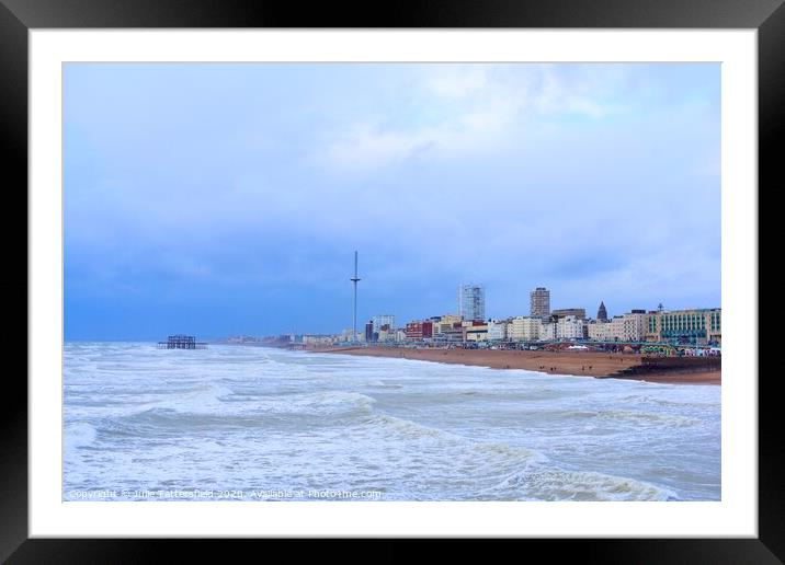 Brighton beach view  Framed Mounted Print by Julie Tattersfield