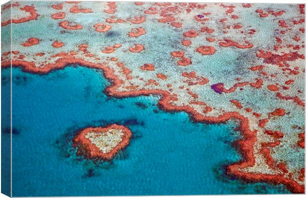 Heart Reef in the Great Barrier Reef, Australia Canvas Print by Arterra 