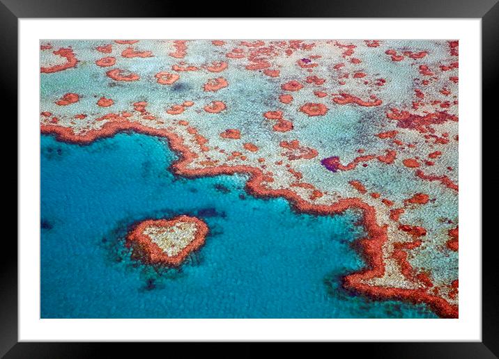 Heart Reef in the Great Barrier Reef, Australia Framed Mounted Print by Arterra 