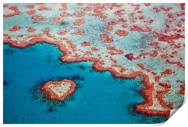 Heart Reef in the Great Barrier Reef, Australia Print by Arterra 