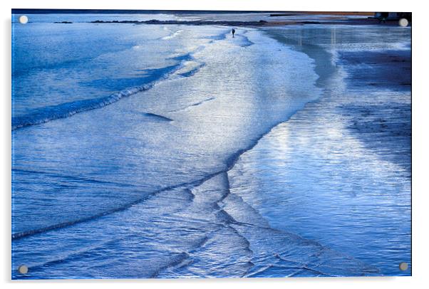Goodrington Beach in November Acrylic by Paul F Prestidge