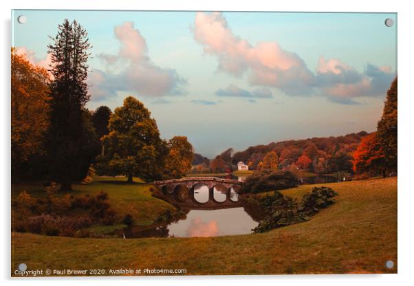 Bridge at Stourhead Acrylic by Paul Brewer