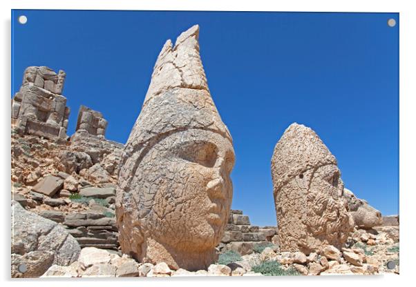 Heads of Antiochus I Theos and Heracles Artagnes Ares at Mount Nemrut, Turkey Acrylic by Arterra 