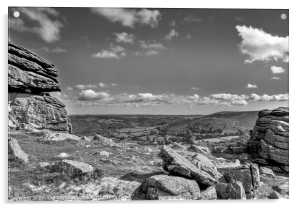 Hound Tor Dartmoor Acrylic by Jim Key