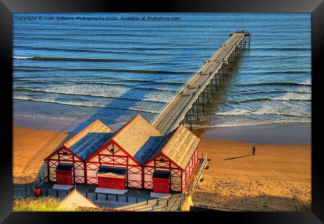 Early Morning Shadows At Saltburn Pier Framed Print by Colin Williams Photography