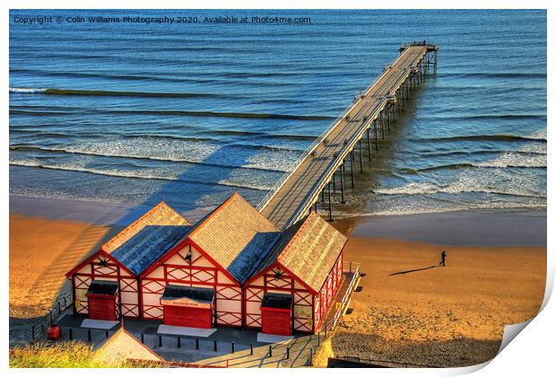Early Morning Shadows At Saltburn Pier Print by Colin Williams Photography