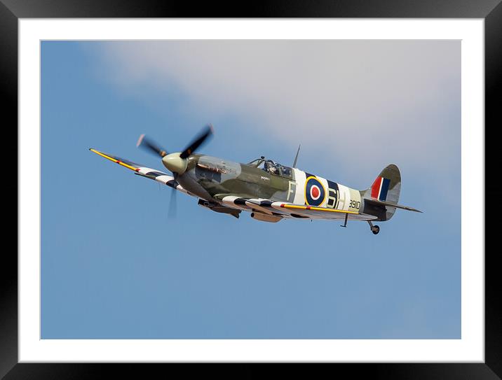 A Wave for the Brave - Spitfire Peterjohn1 Framed Mounted Print by David Stanforth