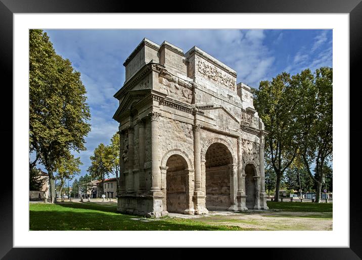Arc de triomphe at Orange in the Vaucluse, France Framed Mounted Print by Arterra 