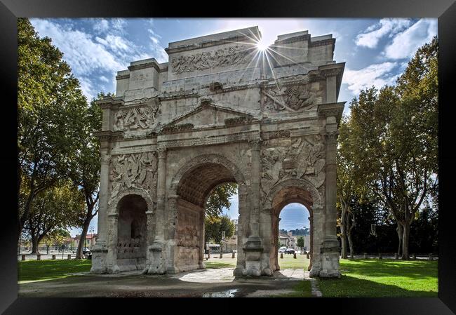 Roman Triumphal Arch of Orange in the Vaucluse, France Framed Print by Arterra 