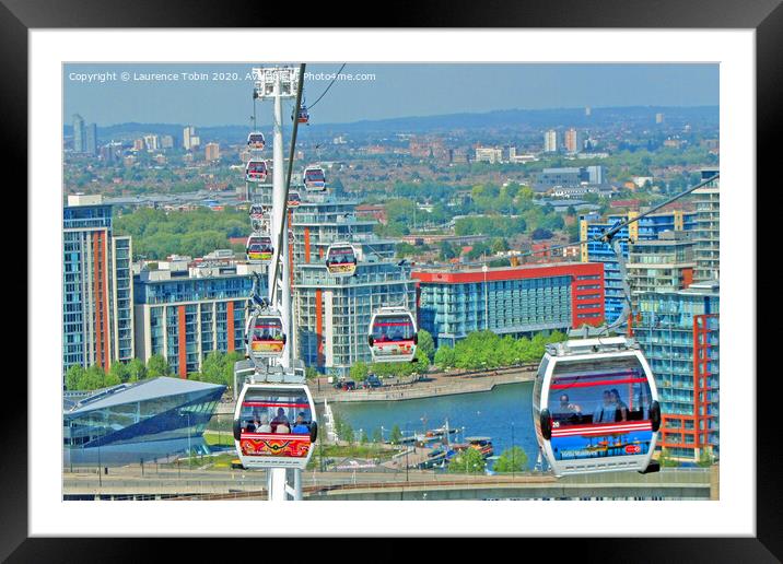Cable Cars over The Thames Framed Mounted Print by Laurence Tobin