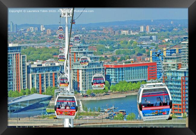 Cable Cars over The Thames Framed Print by Laurence Tobin