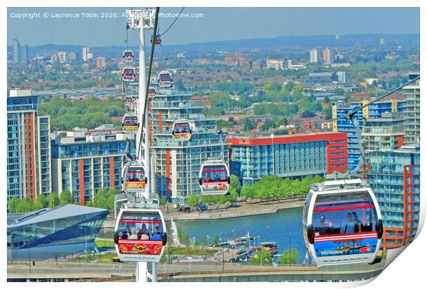 Cable Cars over The Thames Print by Laurence Tobin