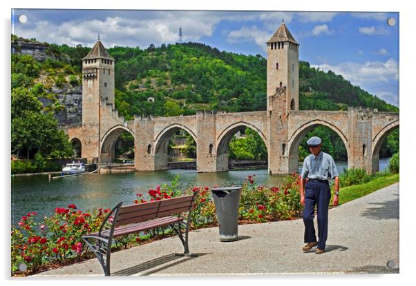 Pont Valentré at Cahors, France Acrylic by Arterra 