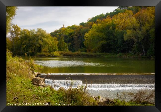 Autumn landscapes in the river Ter. Osona, Catalon Framed Print by Jordi Carrio