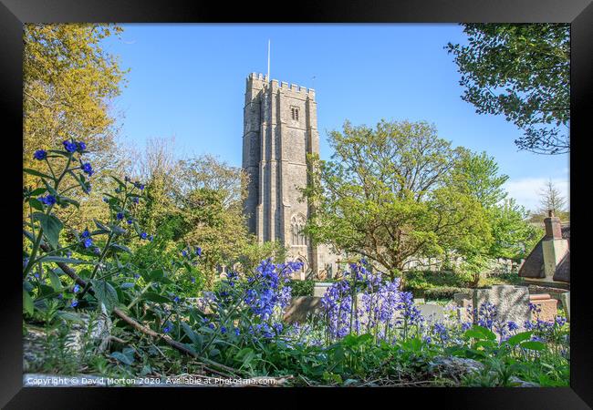 St George's Church with Bluebells Framed Print by David Morton