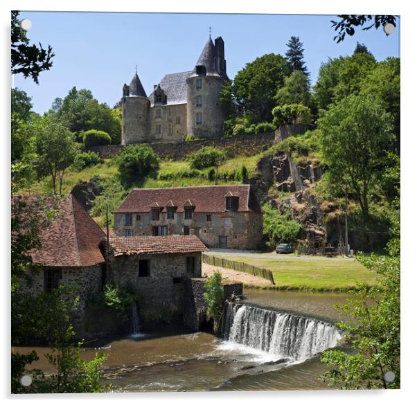 Château de la Forge at Savignac-Lédrier, Dordogne Acrylic by Arterra 