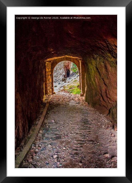 Light at the end of the old Sark Harbour tunnel ! Framed Mounted Print by George de Putron