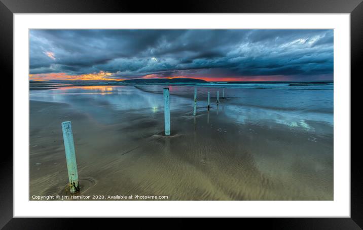 Sunset at the Beach Framed Mounted Print by jim Hamilton