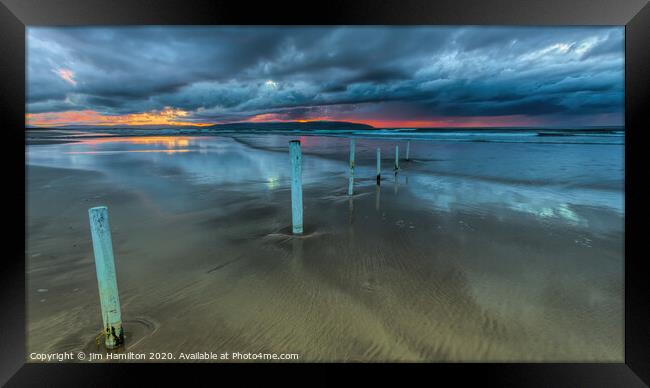 Sunset at the Beach Framed Print by jim Hamilton
