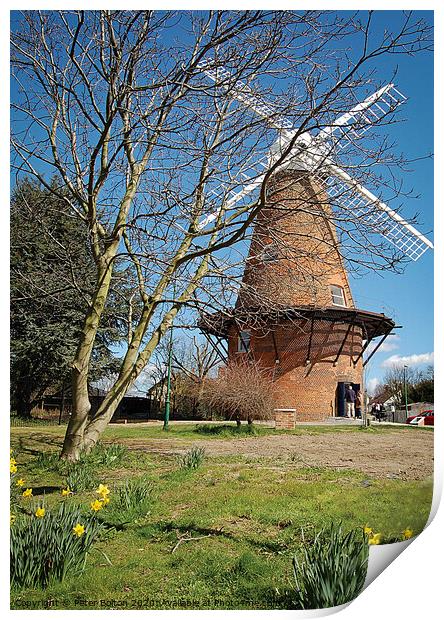 Rayleigh Mill, Essex, UK.  Print by Peter Bolton