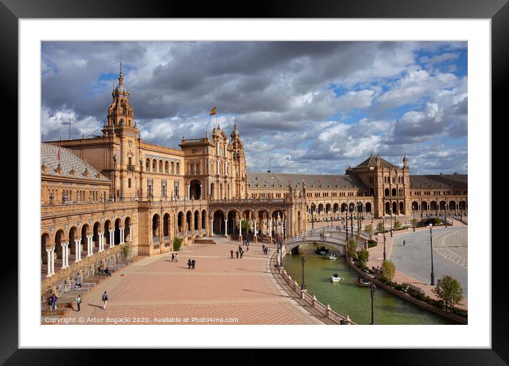 Plaza de Espana in Seville Framed Mounted Print by Artur Bogacki