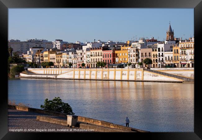 Seville City Cityscape In Spain Framed Print by Artur Bogacki