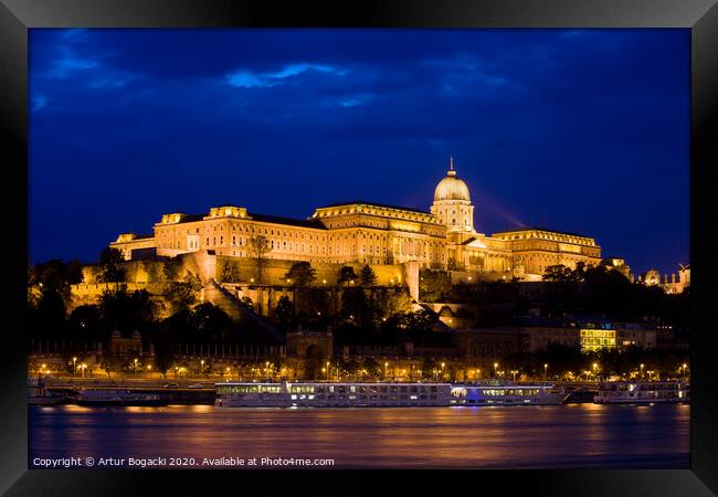 Buda Castle at Night in Budapest Framed Print by Artur Bogacki