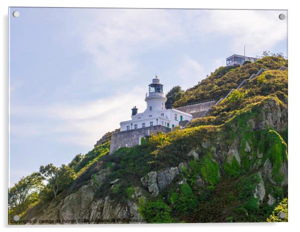 Point Robert Lighthouse Sark Acrylic by George de Putron