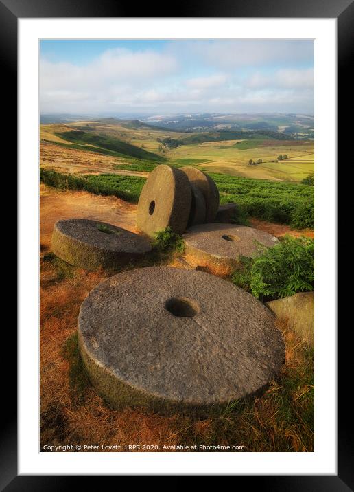Millstones at Stanage Edge Framed Mounted Print by Peter Lovatt  LRPS