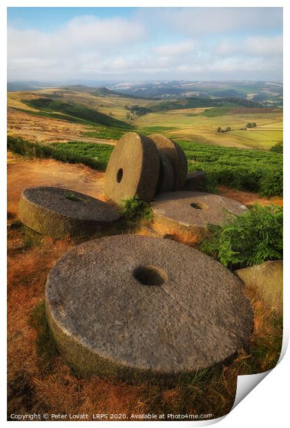 Millstones at Stanage Edge Print by Peter Lovatt  LRPS