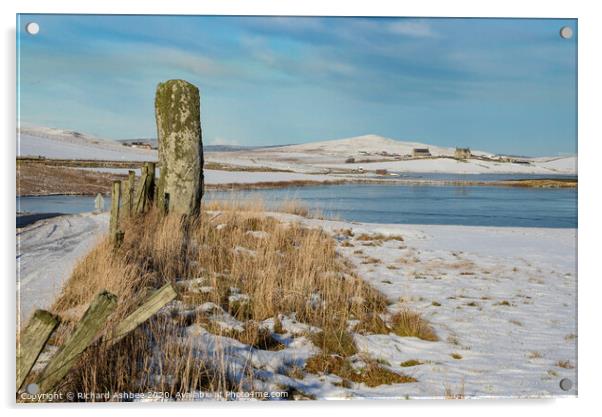 Asta Standing stone, Shetland Acrylic by Richard Ashbee