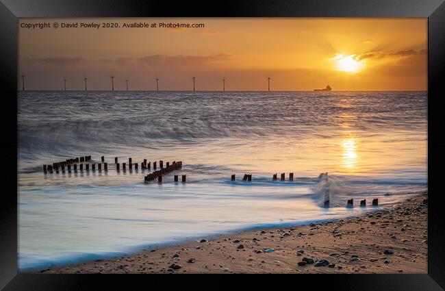 Sunrise on the beach at  Caister-on-sea  Framed Print by David Powley