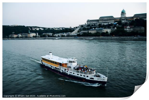 Danube cruiser at Budapest Print by Efraim Gal
