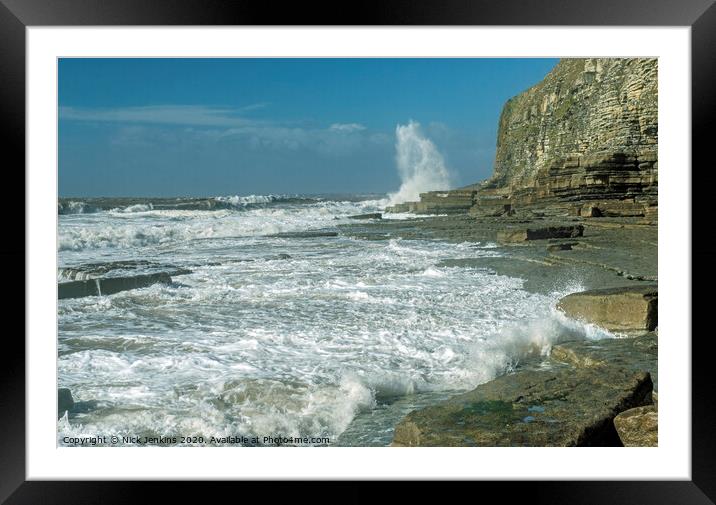 Dunraven Bay on a windy day on the Glamorgan Herit Framed Mounted Print by Nick Jenkins