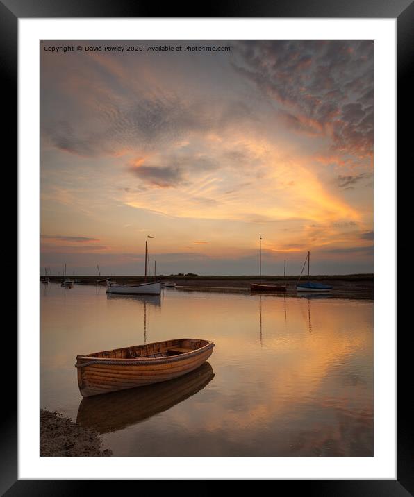 Dusk at Burnham Overy Staithe Framed Mounted Print by David Powley