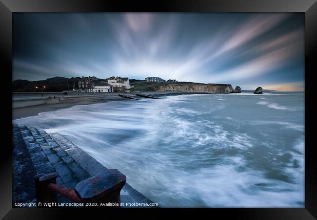 Stormy Freshwater Bay Framed Print by Wight Landscapes