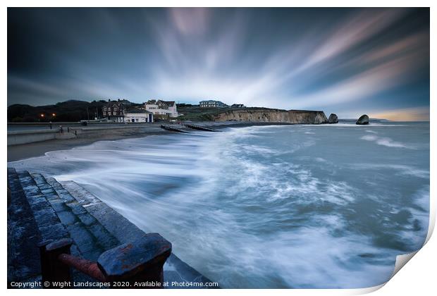 Stormy Freshwater Bay Print by Wight Landscapes