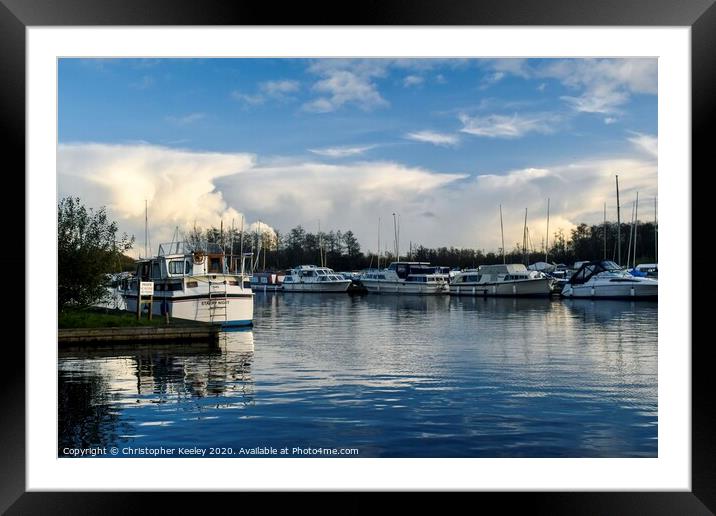 Boats on the broads  Framed Mounted Print by Christopher Keeley