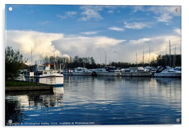 Boats on the broads  Acrylic by Christopher Keeley