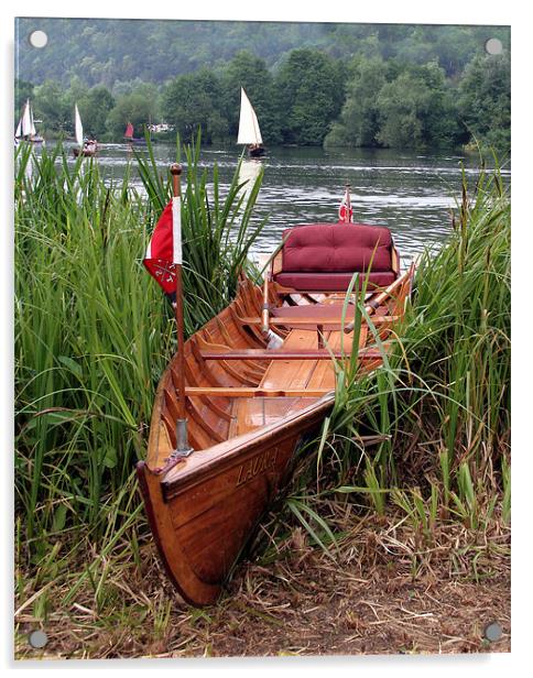 Wooden rowing boat Acrylic by Tony Bates