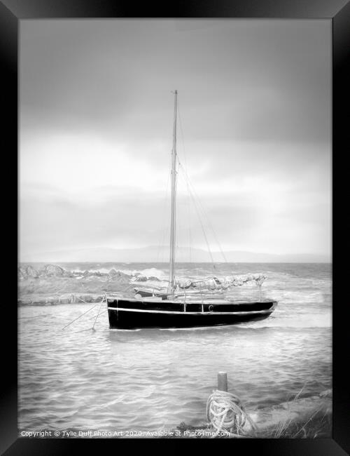 Sailing Boat At Anchor At Portencross Framed Print by Tylie Duff Photo Art