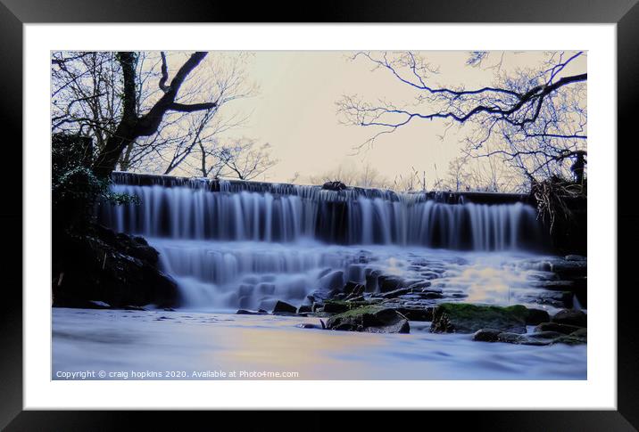 Spring waterfall Framed Mounted Print by craig hopkins