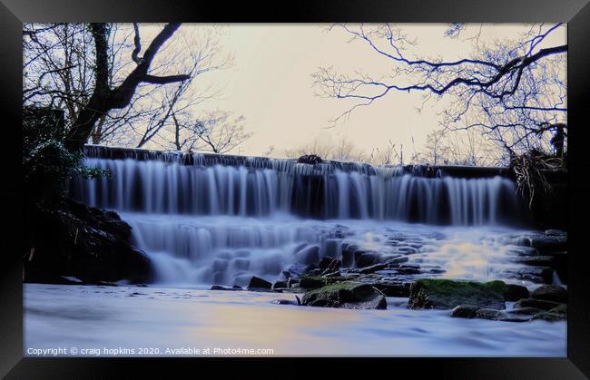 Spring waterfall Framed Print by craig hopkins